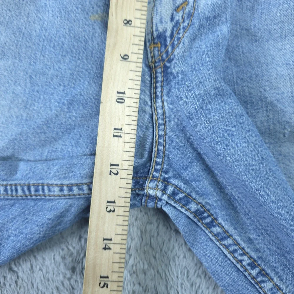 Levis 569 Denim Shorts Mens 34 Blue Relaxed Fit Bermuda Light Wash 11 Inseam
